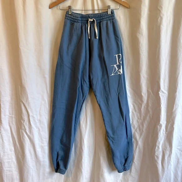 Pas Une Marque Paris Angel & Letters Heather Blue RTW Jogger Sweatpants - Picture 2 of 10